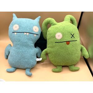 Uglydoll 2004 Plush12" Ice Bat Blue & Ox Green excellent vintage prettyugly llc